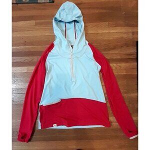 Corbeaux Womens Size M Cycling Hoodie UPF 50 Pockets Thumbholes Blue & Purple